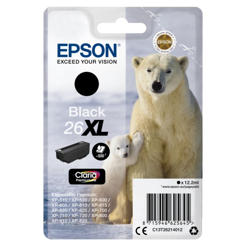 Epson 26XL Original Druckerpatrone Schwarz mit hoher Kapazit&auml;t T2621