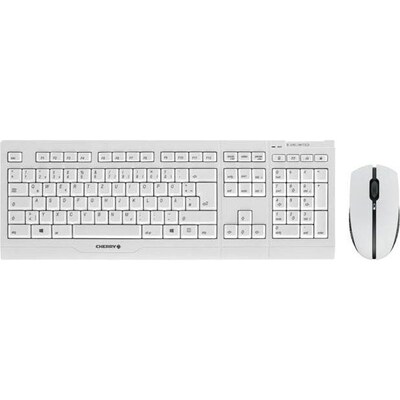 Cherry B.Unlimited 3.0 AES Maus-Tastaturkombination USB kabellos DE weiß-grau