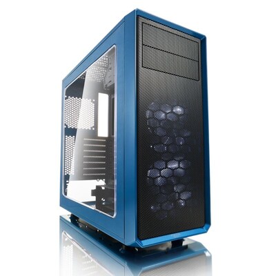 BLAU.DE günstig Kaufen-Fractal Design Focus G ATX Gaming Gehäuse mit Seitenfenster, Blau. Fractal Design Focus G ATX Gaming Gehäuse mit Seitenfenster, Blau <![CDATA[• Preiswertes ATX-Gehäuse mit Seitenfenster • Flexible Speicheroption für bis zu 5 Laufwerken (SS