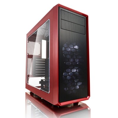 SD SD günstig Kaufen-Fractal Design Focus G ATX Gaming Gehäuse mit Seitenfenster, Rot. Fractal Design Focus G ATX Gaming Gehäuse mit Seitenfenster, Rot <![CDATA[• Preiswertes ATX-Gehäuse mit Seitenfenster • Flexible Speicheroption für bis zu 5 Laufwerken (SSD/