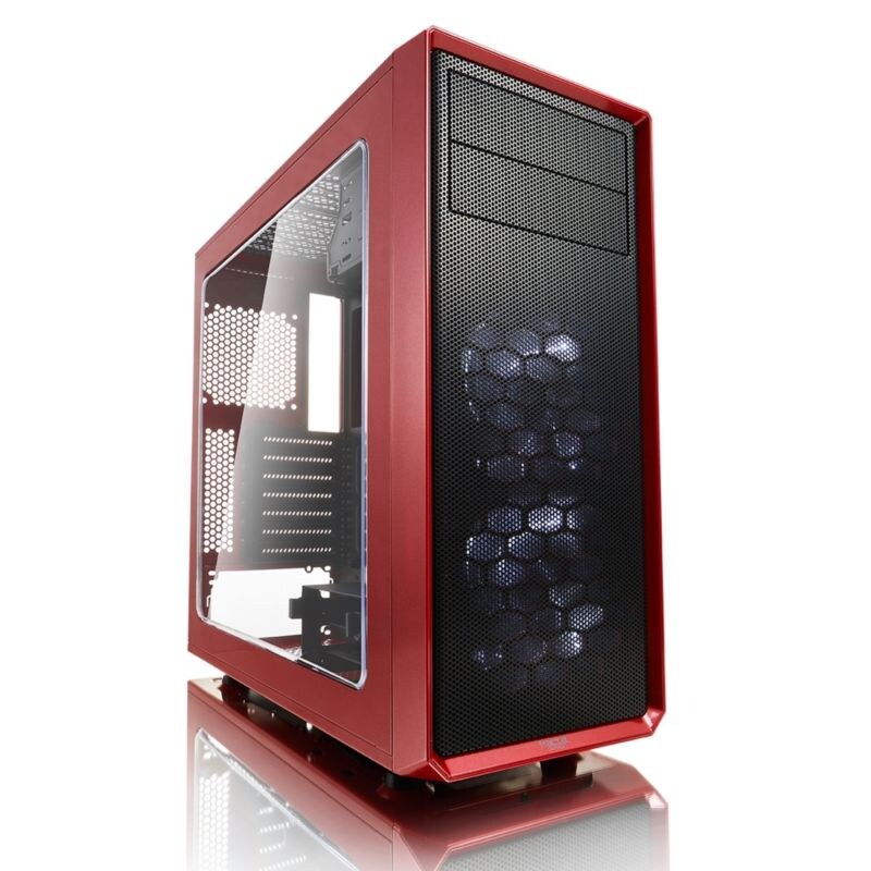 Fractal Design Focus G ATX Gaming Gehäuse mit Seitenfenster, Rot