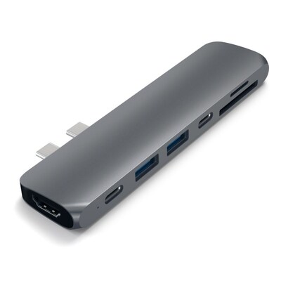 Gray im günstig Kaufen-Satechi USB-C Pro Hub Multi-Port Adapter 4K HDMI Space Gray. Satechi USB-C Pro Hub Multi-Port Adapter 4K HDMI Space Gray <![CDATA[• Type-C Pro Hub für MacBook Pro • kompakte Bauform • Zeitloses und perfekt auf Apple abgestimmtes Aluminium-Design 