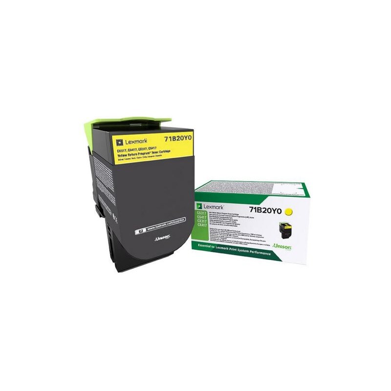 Toner gelb günstig Kaufen-Lexmark 71B20Y0 Rückgabe-Tonerkasette Gelb 2.300 Seiten. Lexmark 71B20Y0 Rückgabe-Tonerkasette Gelb 2.300 Seiten <![CDATA[• Lexmark Rückgabe-Tonerkartusche 71B20Y0 • Farbe: Gelb • Kapazität: ca. 2.300 Seiten • Kompatibel zu: Lexmark CS317dn, CS4