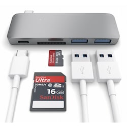 Satechi USB-C Passthrough Hub Space Gray f&uuml;r Macbook 12&quot;