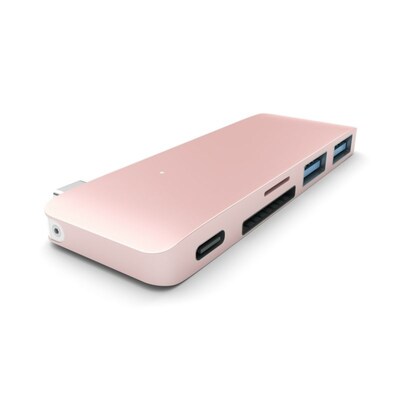 kompakte günstig Kaufen-Satechi USB-C Passthrough Hub Rose Gold für Macbook 12". Satechi USB-C Passthrough Hub Rose Gold für Macbook 12" <![CDATA[• edles Design & hochwertige Qualität • kompakte Bauform • perfekte Ergänzung für Ihr 12