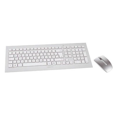 Englisch/Deutsch günstig Kaufen-Cherry DW 8000 Maus-Tastaturkombination gelasert USB kabellos DE Layout silber. Cherry DW 8000 Maus-Tastaturkombination gelasert USB kabellos DE Layout silber <![CDATA[• Kabellos, 2,4GHz, 10 m Reichweite • Tastatur-Layout: deutsch, Tastatur-Nummernblo