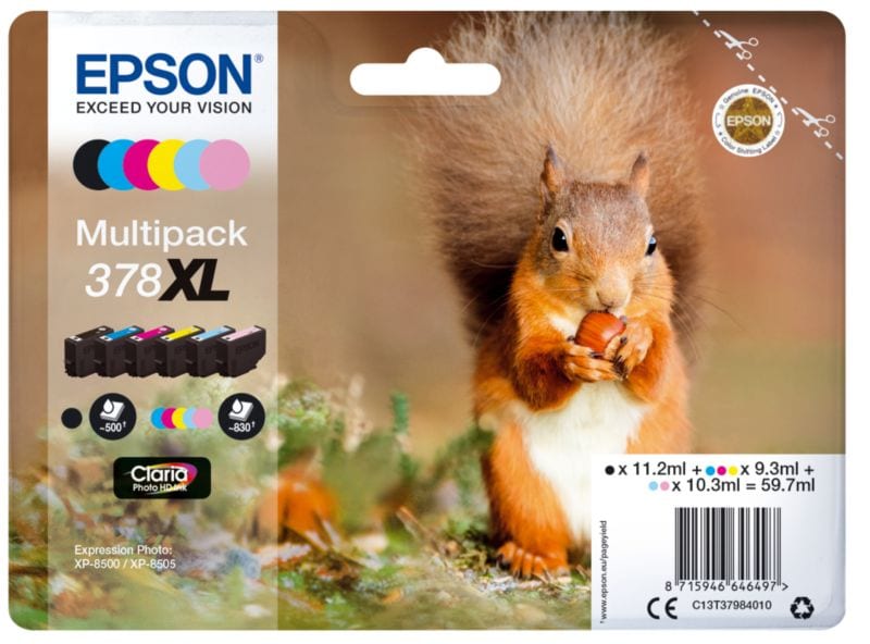 Epson C13T37984010 Druckerpatronen Multipack 378XL BK, C, M, Y, LC, LM