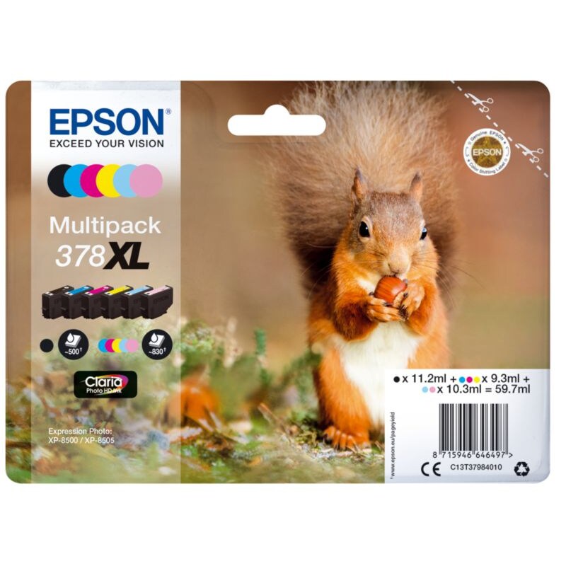 Epson C13T37984010 Druckerpatronen Multipack 378XL BK, C, M, Y, LC, LM