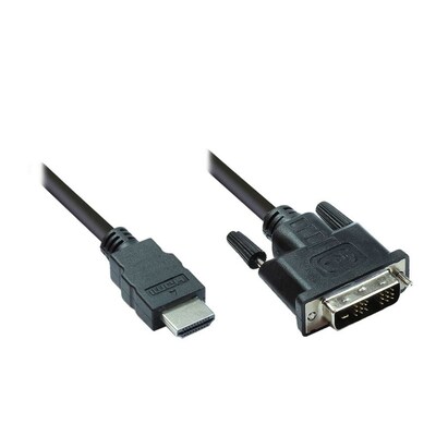 Hdmi günstig Kaufen-Good Connections HDMI auf DVI-D Anschlusskabel 2m schwarz. Good Connections HDMI auf DVI-D Anschlusskabel 2m schwarz <![CDATA[• HDMI-Kabel • Anschlüsse: HDMI A und DVI-D (18+1) Single Link • Farbe: schwarz, Länge: 2,0m • passend für: Audio/Vide