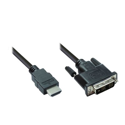 Audi A günstig Kaufen-Good Connections HDMI auf DVI-D Anschlusskabel 2m schwarz. Good Connections HDMI auf DVI-D Anschlusskabel 2m schwarz <![CDATA[• HDMI-Kabel • Anschlüsse: HDMI A und DVI-D (18+1) Single Link • Farbe: schwarz, Länge: 2,0m • passend für: Audio/Vide