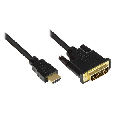 HDMI ZU günstig Kaufen-Good Connections HDMI Anschlusskabel 1,5m A St. zu DVI-D St. vergoldet schwarz. Good Connections HDMI Anschlusskabel 1,5m A St. zu DVI-D St. vergoldet schwarz <![CDATA[• HDMI-Kabel • Anschlüsse: HDMI A und DVI-D (24+1) Dual Link • Farbe: schwarz, L