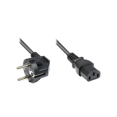 Good Connections Netzkabel 2m Schutzkontakt-Stecker zu Kaltgeräte-Buchse schwarz