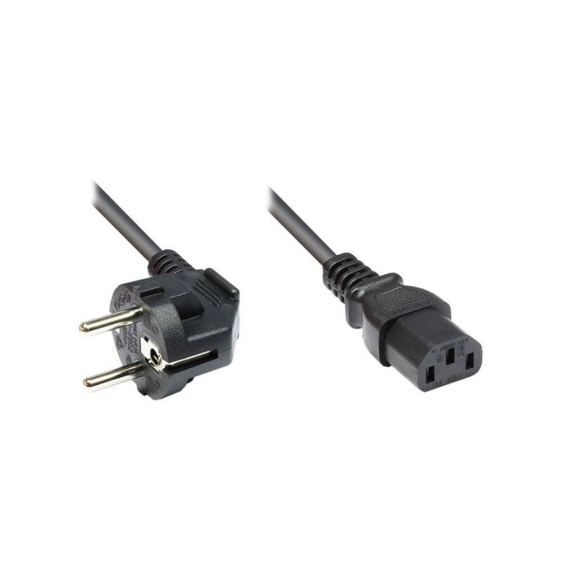 Good Connections Netzkabel 2m Schutzkontakt-Stecker zu Kaltgeräte-Buchse schwarz