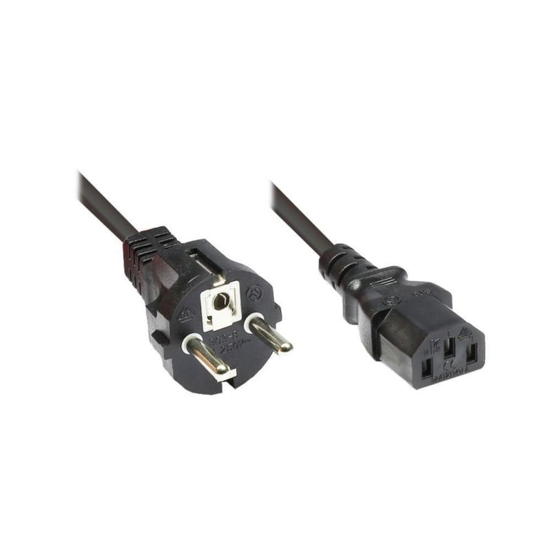 Good Connections Netzkabel 5m Schutzkontakt-Stecker zu Kaltgeräte-Buchse schwarz