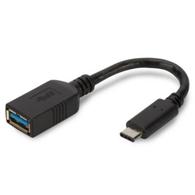 USB C  günstig Kaufen-Digitus USB 3.1 Kabel 0,15m Typ-C zu Typ-A OTG St./Bu. schwarz. Digitus USB 3.1 Kabel 0,15m Typ-C zu Typ-A OTG St./Bu. schwarz <![CDATA[• USB-Adapter • Anschlüsse: USB Typ C und USB Typ A • Farbe: schwarz, Länge: 0,15m • Doppelt geschirmt, UL-ze
