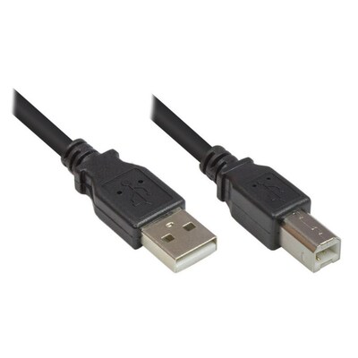 USB C  günstig Kaufen-Good Connections USB 2.0 Anschlusskabel 0,5m St. A zu St. B schwarz. Good Connections USB 2.0 Anschlusskabel 0,5m St. A zu St. B schwarz <![CDATA[• USB-Kabel • Anschlüsse: USB Typ A und USB Typ B • Farbe: schwarz, Länge: 0,5m • passend für: Dat