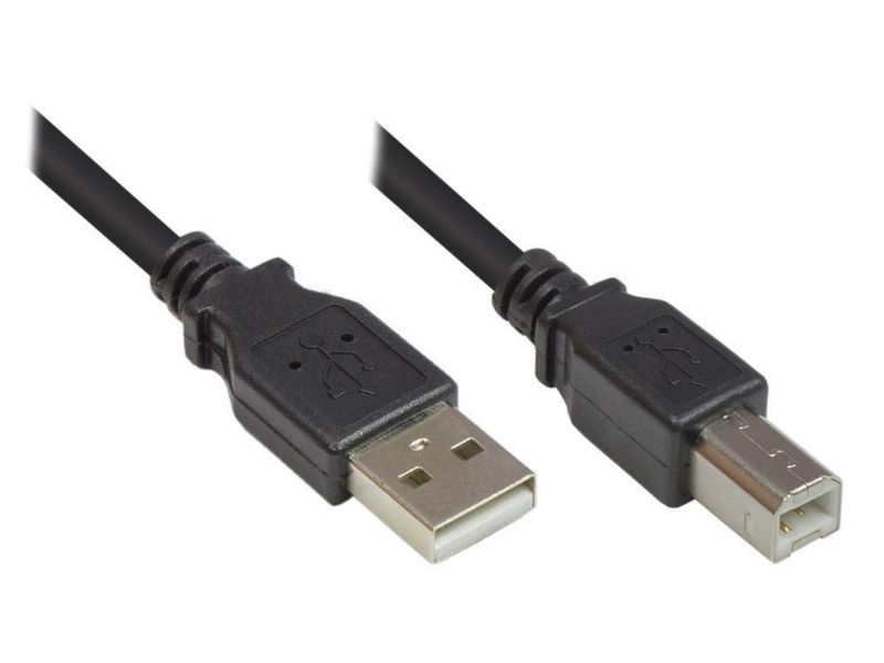 Good Connections 0,5m USB2.0 St. A zu St. B Anschlusskabel schwarz