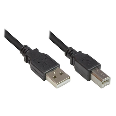 Good Connections USB 2.0 Anschlusskabel 3m St. A zu St. B schwarz