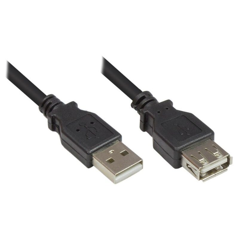 Good Connections USB 2.0 Verlängerungskabel 1,8m St. A zu Bu. A schwarz