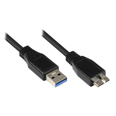 Good Connections USB 3.0 Anschlusskabel 0,5m St. A zu St. micro B schwarz