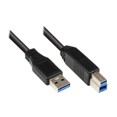 Good Connections USB 3.0 Anschlusskabel 0,5m St. A zu St. B schwarz