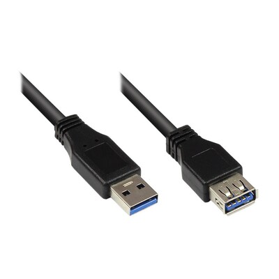 Y KABEL  günstig Kaufen-Good Connections USB 3.0 Verlängerungskabel 0,5m St. A zu Bu. A schwarz. Good Connections USB 3.0 Verlängerungskabel 0,5m St. A zu Bu. A schwarz <![CDATA[• USB-Kabel • Anschlüsse: USB Typ A und USB Typ A • Farbe: schwarz, Länge: 0,5m •