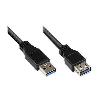 Good Connections USB 3.0 Verlängerungskabel 0,5m St. A zu Bu. A schwarz