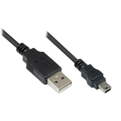 Schwarz  günstig Kaufen-Good Connections USB 2.0 Anschlusskabel 1,8m St. A zu St. mini B 5-pin schwarz. Good Connections USB 2.0 Anschlusskabel 1,8m St. A zu St. mini B 5-pin schwarz <![CDATA[• USB-Kabel • Anschlüsse: USB Typ A und USB mini B • Farbe: schwarz, Länge: 1,8