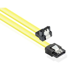 Good Connections 0,3m SATA 6Gb/s Anschlusskabel gelb mit Metallclip gewinkelt