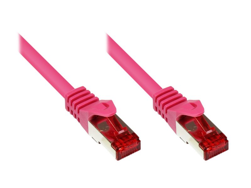 Good Connections 0,25m RNS Patchkabel CAT6 S/FTP PiMF magenta Rastnasenschutz