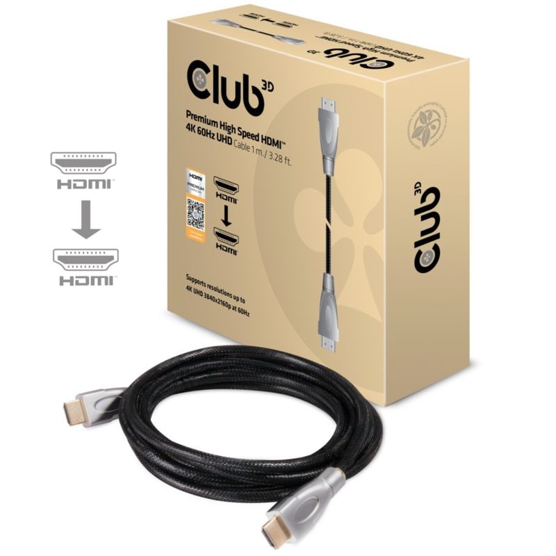 Club 3D Premium High Speed HDMI 2.0 4K60Hz UHD Kabel 1,0m