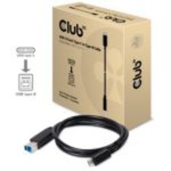 Club 3D 1,0m USB3.1 Gen2 Typ-C zu Typ-B Kabel schwarz Stecker zu Stecker