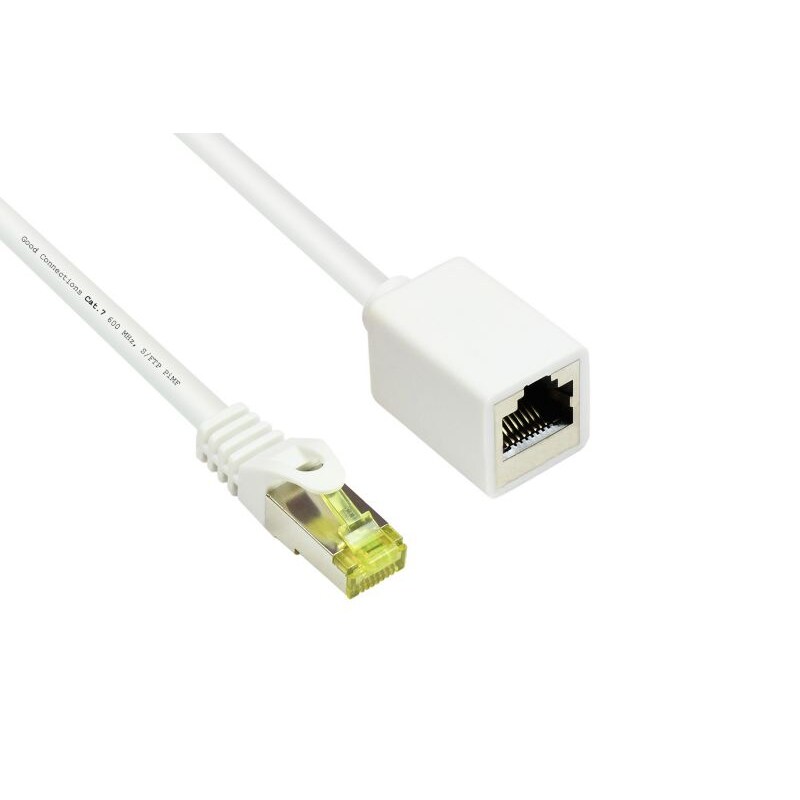 Good Connections 5,0m RNS Patchkabelverlängerung mit Cat. 7 Rohkabel S/FTP weiß