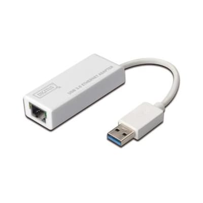 DIGITUS USB 3.0 Gigabit Ethernet Adapter Typ-A zu RJ45 St./Bu. weiß