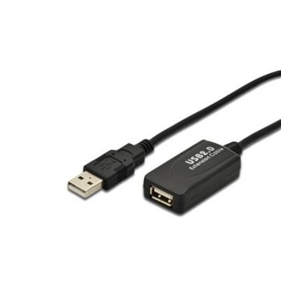 Farbe Schwarz günstig Kaufen-DIGITUS USB 2.0 Verlängerungskabel 5m aktiv St./Bu. schwarz. DIGITUS USB 2.0 Verlängerungskabel 5m aktiv St./Bu. schwarz <![CDATA[• USB-Kabel • Anschlüsse: USB Typ A und USB Typ A • Farbe: schwarz, Länge: 5,0m • passend für: Daten •