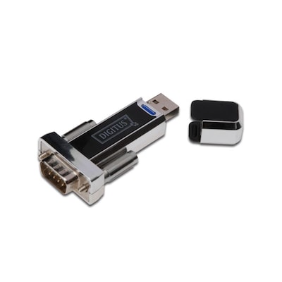 Adapter günstig Kaufen-DIGITUS USB 1.1 Adapter USB-A zu Seriell St./St. schwarz. DIGITUS USB 1.1 Adapter USB-A zu Seriell St./St. schwarz <![CDATA[• Seriell-Adapter • Anschlüsse: USB Typ A und Seriell • Farbe: schwarz • inkl. USB Verlängerungskabel]]>. 
