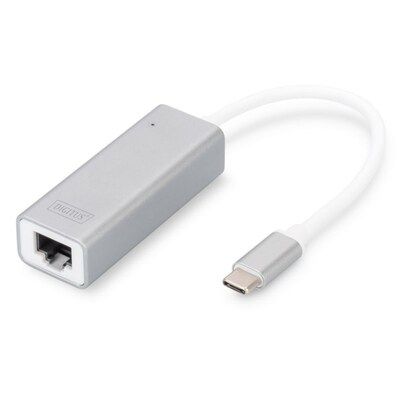 USB 5 günstig Kaufen-DIGITUS USB 3.0 Gigabit Ethernet Adapter Typ-C zu RJ45 St./Bu. weiß. DIGITUS USB 3.0 Gigabit Ethernet Adapter Typ-C zu RJ45 St./Bu. weiß <![CDATA[• RJ45-Adapter • Anschlüsse: USB Typ C und RJ45-Buchse • Farbe: weiß, Länge: 0,20m • pas