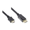 Good Connections Anschlusskabel 2m Displayport zu HDMI 24K vergoldet schwarz