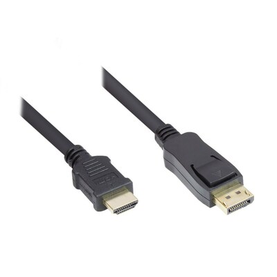 HDMI ZU günstig Kaufen-Good Connections Anschlusskabel 2m Displayport zu HDMI 24K vergoldet schwarz. Good Connections Anschlusskabel 2m Displayport zu HDMI 24K vergoldet schwarz <![CDATA[• Displayport-Kabel • Anschlüsse: Displayport und HDMI A • Farbe: schwarz, Länge: 2