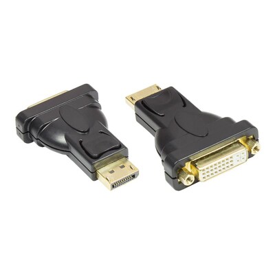 CONN VGA günstig Kaufen-Good Connections DisplayPort St. zu DVI-I Bu. Adapter 24K vergoldet schwarz. Good Connections DisplayPort St. zu DVI-I Bu. Adapter 24K vergoldet schwarz <![CDATA[• VGA/DVI-Adapter • Anschlüsse: Displayport und DVI-I (24+5) Dual Link • Farbe: schwar