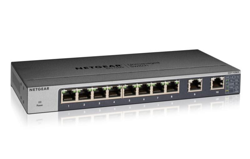 Netgear GS110MX 8-Port Gigabit Switch unmanaged (+2x 10Gb Multi Gb)