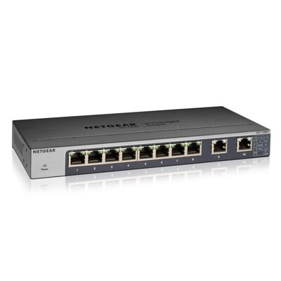 Gigabit LAN günstig Kaufen-Netgear GS110MX 8-Port Web Managed Switch (10-Gigabit/Multi-Gigabit). Netgear GS110MX 8-Port Web Managed Switch (10-Gigabit/Multi-Gigabit) <![CDATA[• mit 8x Gb-LAN Ports, mit 2-Port 10-Gigabit/Multi-Gigabit Uplinks • Passt in jeden Schaltschrank oder 