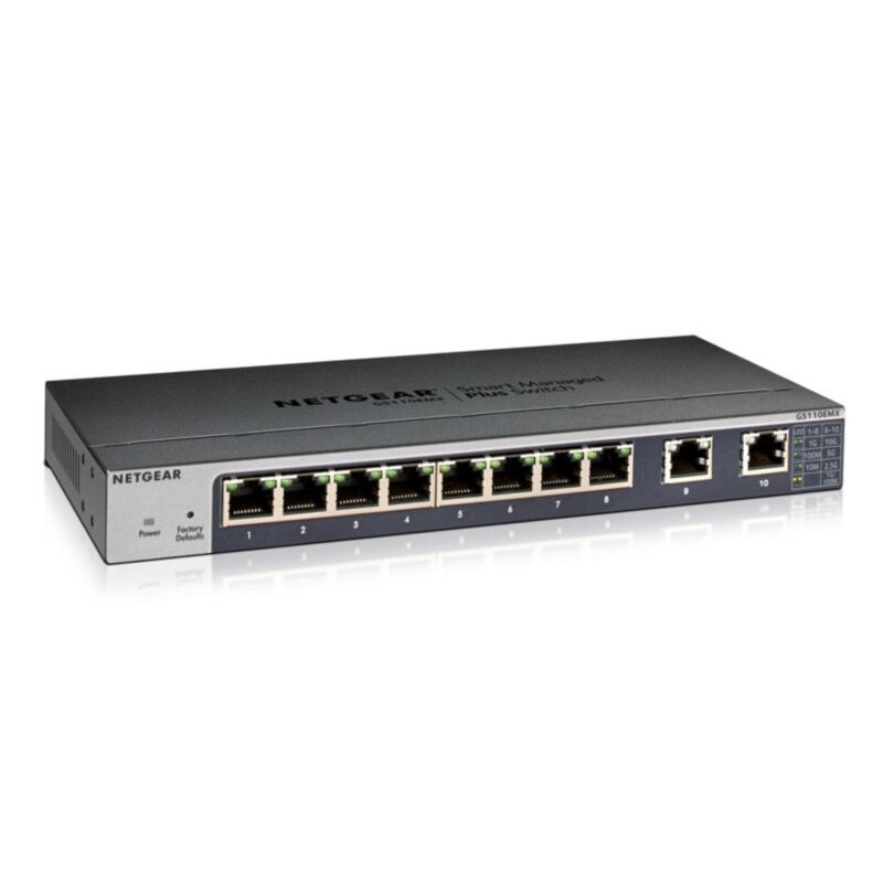 Netgear GS110EMX 8 Port Switch Web Managed Switch (2x 10-Gigabit/Multi-Gigabit)