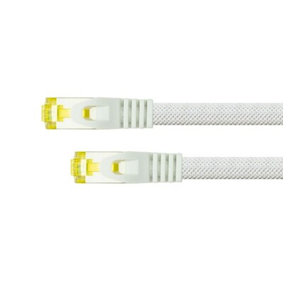 Kabel Cat günstig Kaufen-Python Patchkabel mit Cat.7 Rohkabel S/FTP PiMF halogenfrei 1,5m weiß. Python Patchkabel mit Cat.7 Rohkabel S/FTP PiMF halogenfrei 1,5m weiß <![CDATA[• mit effektivem Rastnasenschutz (RNS) und Nylongeflechtmantel • Verhindert das Wegknicken 