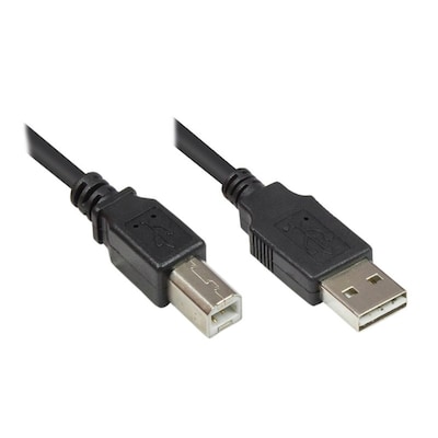 USB C günstig Kaufen-Good Connections USB 2.0 Anschlusskabel 1m A-B Stecker schwarz. Good Connections USB 2.0 Anschlusskabel 1m A-B Stecker schwarz <![CDATA[• USB-Kabel • Anschlüsse: USB Typ A und USB Typ B • Farbe: schwarz, Länge: 1,0m]]>. 