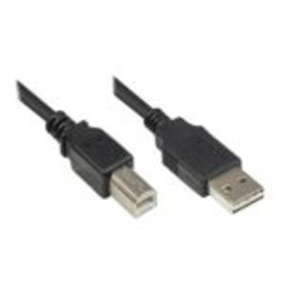 Schwarz  günstig Kaufen-Good Connections USB 2.0 Anschlusskabel 2m A-B Stecker schwarz. Good Connections USB 2.0 Anschlusskabel 2m A-B Stecker schwarz <![CDATA[• USB-Kabel • Anschlüsse: USB Typ A und USB Typ B • Farbe: schwarz, Länge: 2,0m • passend für: Daten • Far