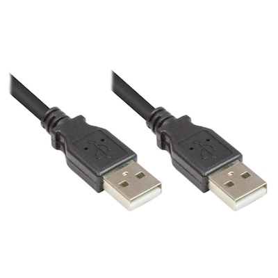 Standard,Farbe günstig Kaufen-Good Connections USB 2.0 Anschlusskabel 1,8m EASY Stecker A zu A schwarz. Good Connections USB 2.0 Anschlusskabel 1,8m EASY Stecker A zu A schwarz <![CDATA[• USB-Kabel • Anschlüsse: USB Typ A und USB Typ A • Farbe: schwarz, Länge: 1,8m • passend