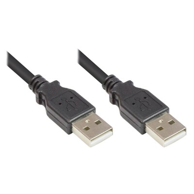 Y KABEL  günstig Kaufen-Good Connections USB 2.0 Anschlusskabel 1,8m EASY Stecker A zu A schwarz. Good Connections USB 2.0 Anschlusskabel 1,8m EASY Stecker A zu A schwarz <![CDATA[• USB-Kabel • Anschlüsse: USB Typ A und USB Typ A • Farbe: schwarz, Länge: 1,8m • passend