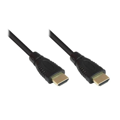 HD Schwarz günstig Kaufen-Good Connections High Speed HDMI Kabel 0,5m mit Ethernet gold Stecker schwarz. Good Connections High Speed HDMI Kabel 0,5m mit Ethernet gold Stecker schwarz <![CDATA[• HDMI-Kabel • Anschlüsse: HDMI A und HDMI A • Farbe: schwarz, Länge: 0,5m • pa