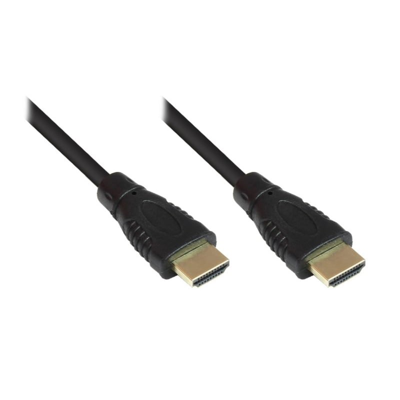 Good Connections High Speed HDMI Kabel 0,5m mit Ethernet gold Stecker schwarz